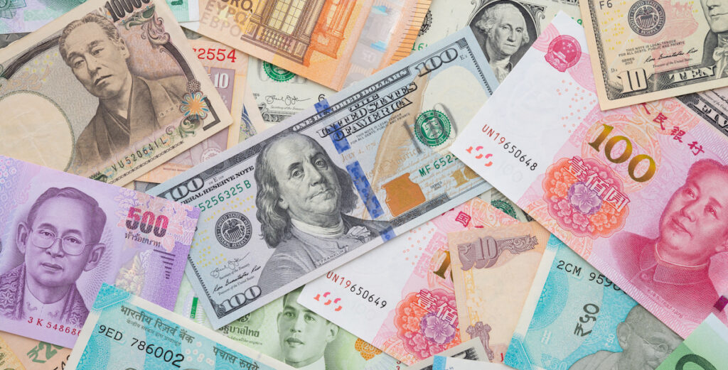 An image of currencies from around the world.