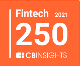 CB Insights Fintech 250 2021 orange badge.